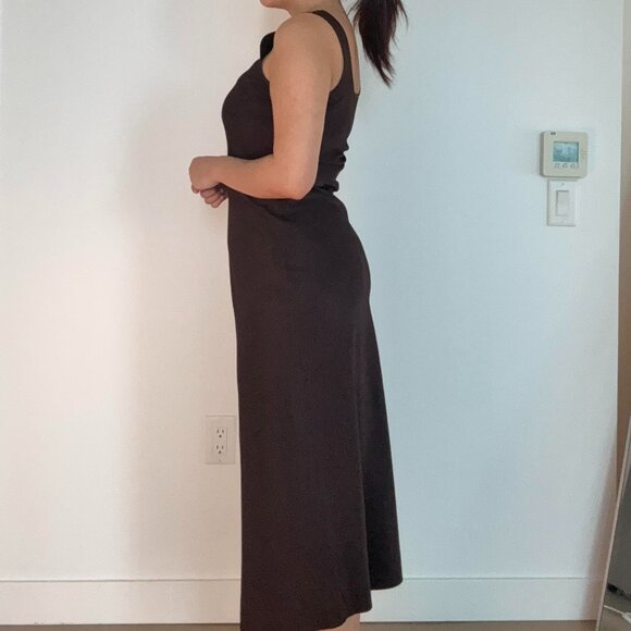 Mod Ref - Brown Silk Shift Maxi Dress (Size M) - Picture 4 of 6